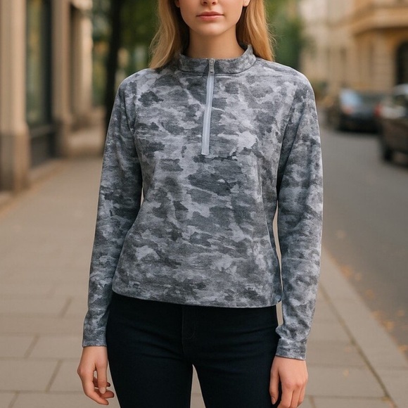 SPYDER Women's Camo Gray Half Zip - Picture 2 of 6